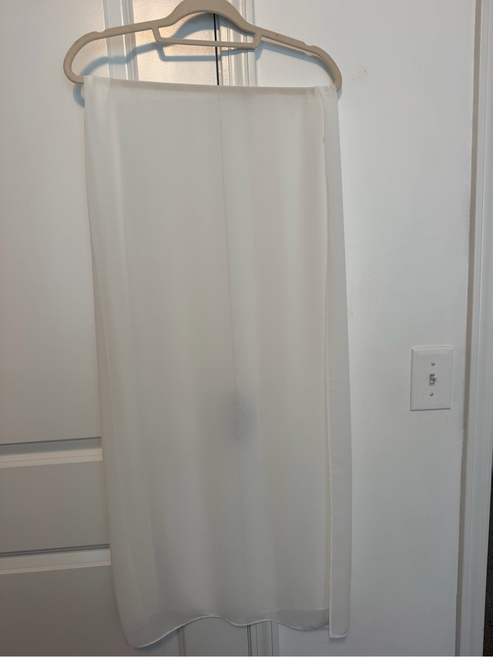 Sheer Ivory Chiffon Scarf / Fabric Panel